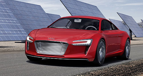 Audi 2012 R8 All go: The Audi e-Tron electric supercar is expected to hit the road in two years.