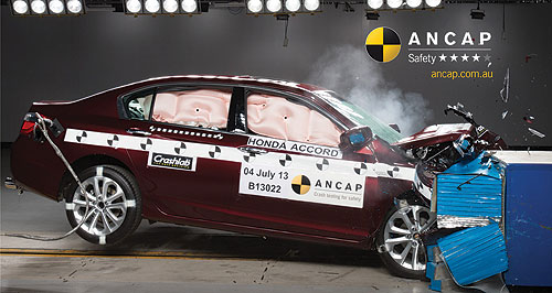 Honda’s Accord receives crash-test bruising